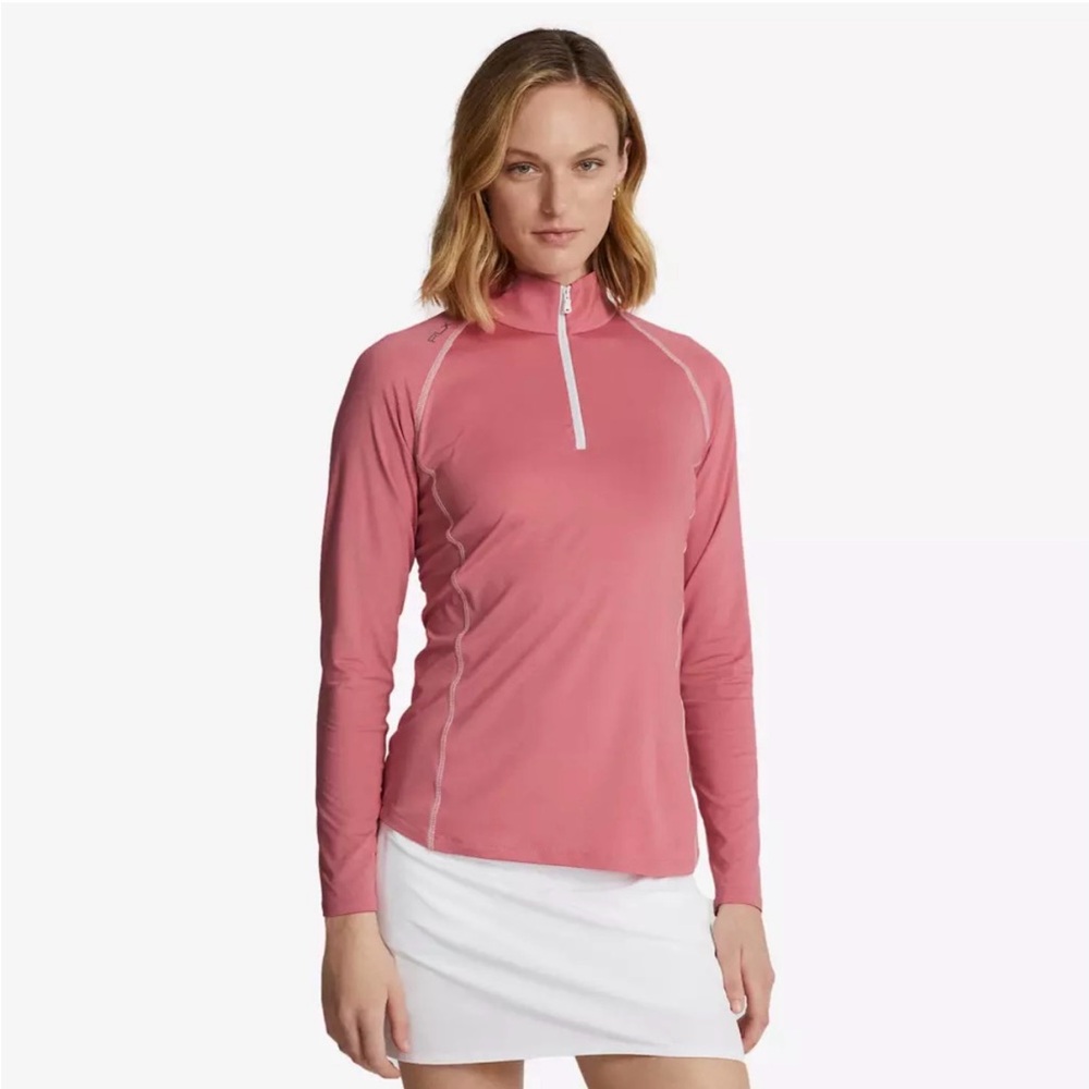 RLX Ralph Lauren Golf Airflow Jersey Quarter-Zip Pullover - pink - size M